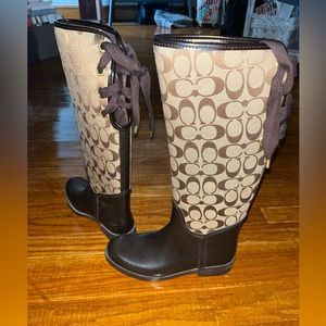 COACH RAIN BOOTS- WORK ONCE